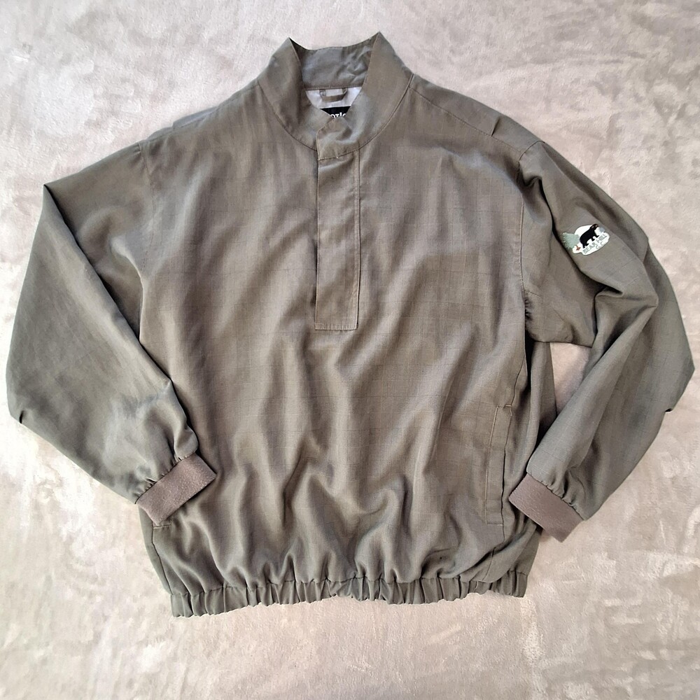FootJoy Jacket Mens XL Green Check Pullover 1/4 Zip Golf Windbreaker Lined